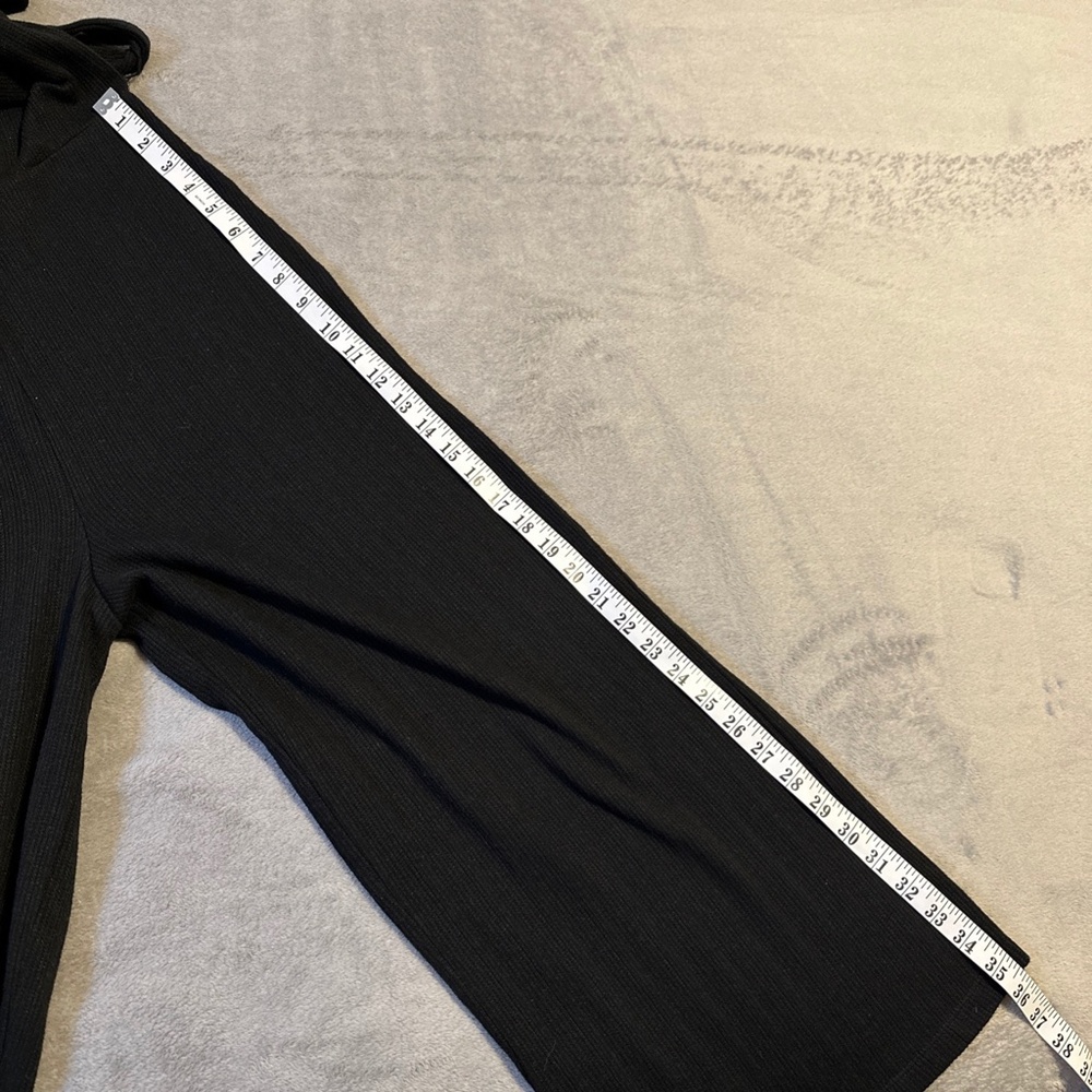 Gap Ribbed Belt-Tie Jumpsuit Wide Leg Black Women's Small Romper Normcore Y2K - Picture 4 of 10